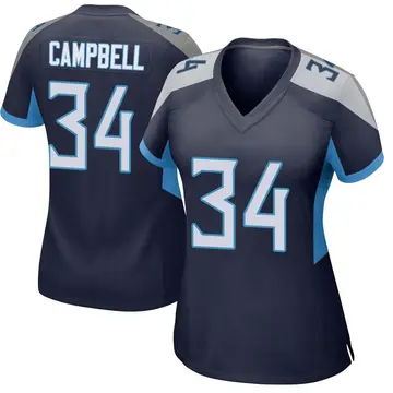 Nike Earl Campbell Women's Game Tennessee Titans Navy Jersey