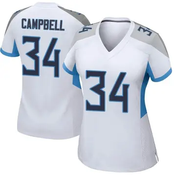 Nike Earl Campbell Women's Game Tennessee Titans White Jersey