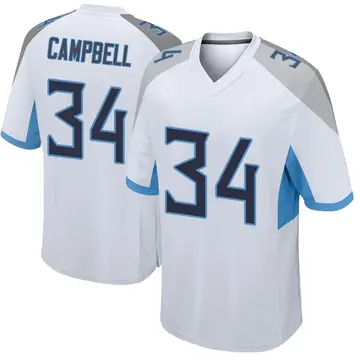 Nike Earl Campbell Youth Game Tennessee Titans White Jersey