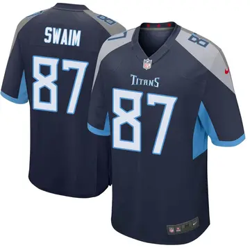 Nike Geoff Swaim Men's Game Tennessee Titans Navy Jersey