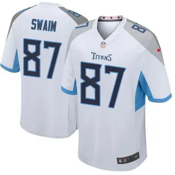 Nike Geoff Swaim Youth Game Tennessee Titans White Jersey