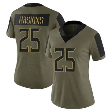 Nike Hassan Haskins Women's Limited Tennessee Titans Olive 2021 Salute To Service Jersey