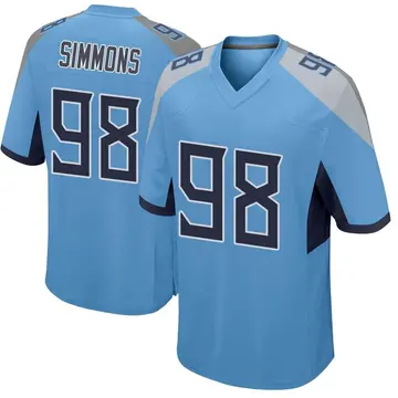 Nike Jeffery Simmons Youth Game Tennessee Titans Light Blue Jersey