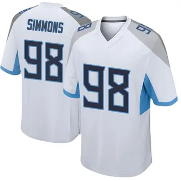Nike Jeffery Simmons Youth Game Tennessee Titans White Jersey