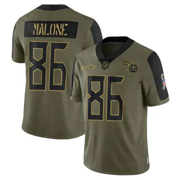 Nike Josh Malone Men's Limited Tennessee Titans Olive 2021 Salute To Service Jersey