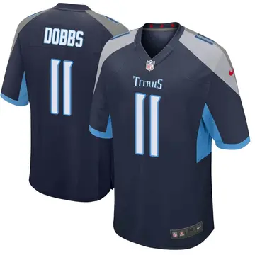 Nike Joshua Dobbs Men's Game Tennessee Titans Navy Jersey