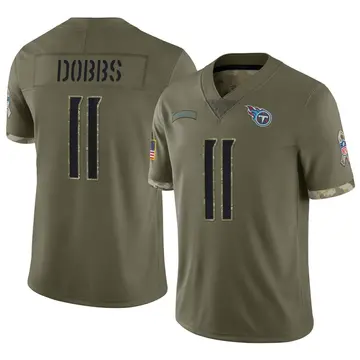 Nike Joshua Dobbs Men's Limited Tennessee Titans Olive 2022 Salute To Service Jersey