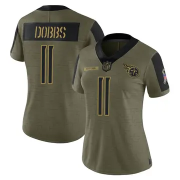 Nike Joshua Dobbs Women's Limited Tennessee Titans Olive 2021 Salute To Service Jersey