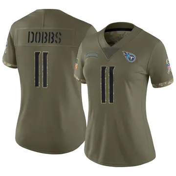 Nike Joshua Dobbs Women's Limited Tennessee Titans Olive 2022 Salute To Service Jersey