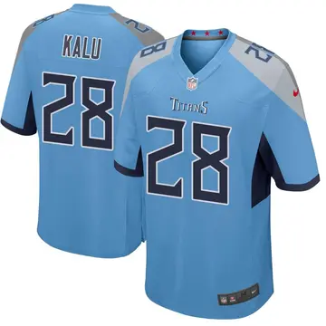 Nike Joshua Kalu Men's Game Tennessee Titans Light Blue Jersey
