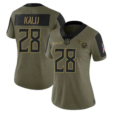 Nike Joshua Kalu Women's Limited Tennessee Titans Olive 2021 Salute To Service Jersey