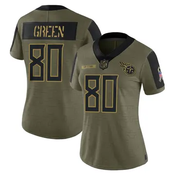 Nike Juwan Green Women's Limited Tennessee Titans Olive 2021 Salute To Service Jersey