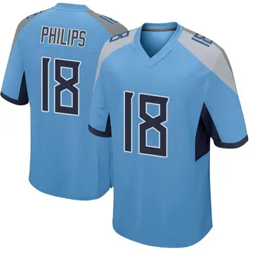 Nike Kyle Philips Men's Game Tennessee Titans Light Blue Jersey