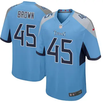 Nike Kyron Brown Men's Game Tennessee Titans Light Blue Jersey