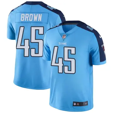 Nike Kyron Brown Men's Limited Tennessee Titans Light Blue Color Rush Jersey