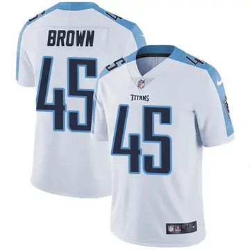 Nike Kyron Brown Men's Limited Tennessee Titans White Vapor Untouchable Jersey