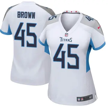Nike Kyron Brown Women's Game Tennessee Titans White Jersey