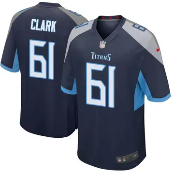 Nike Le'Raven Clark Men's Game Tennessee Titans Navy Jersey