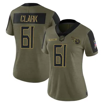 Nike Le'Raven Clark Women's Limited Tennessee Titans Olive 2021 Salute To Service Jersey