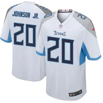 Nike Lonnie Johnson Jr. Men's Game Tennessee Titans White Jersey