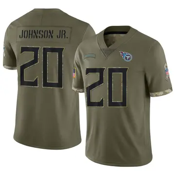 Nike Lonnie Johnson Jr. Men's Limited Tennessee Titans Olive 2022 Salute To Service Jersey