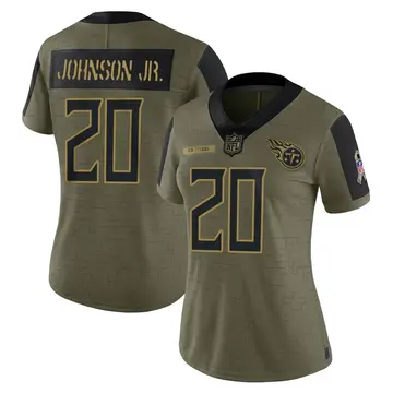 Nike Lonnie Johnson Jr. Women's Limited Tennessee Titans Olive 2021 Salute To Service Jersey