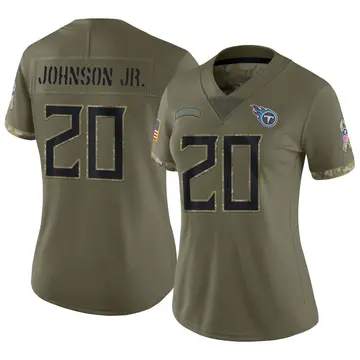 Nike Lonnie Johnson Jr. Women's Limited Tennessee Titans Olive 2022 Salute To Service Jersey