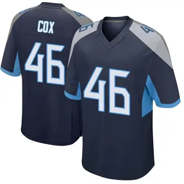 Nike Morgan Cox Men's Game Tennessee Titans Navy Jersey