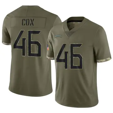 Nike Morgan Cox Men's Limited Tennessee Titans Olive 2022 Salute To Service Jersey