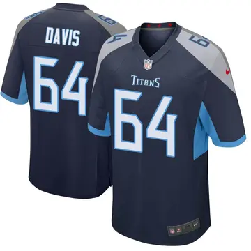 Nike Nate Davis Men's Game Tennessee Titans Navy Jersey