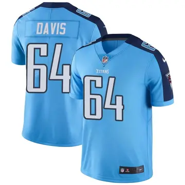 Nike Nate Davis Men's Limited Tennessee Titans Light Blue Color Rush Jersey