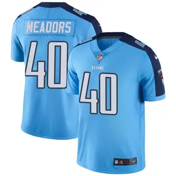 Nike Nate Meadors Men's Limited Tennessee Titans Light Blue Color Rush Jersey
