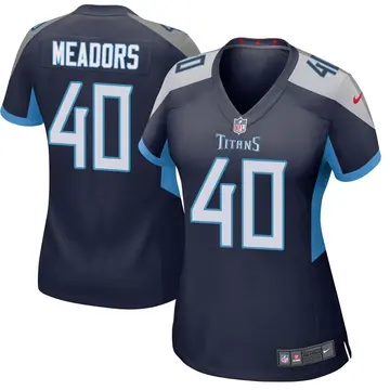 Nike Nate Meadors Women's Game Tennessee Titans Navy Jersey