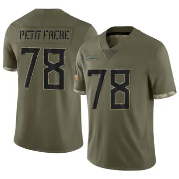 Nike Nicholas Petit-Frere Men's Limited Tennessee Titans Olive 2022 Salute To Service Jersey