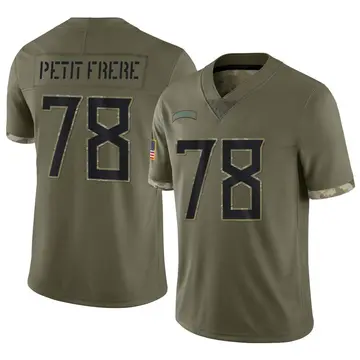 Nike Nicholas Petit-Frere Youth Limited Tennessee Titans Olive 2022 Salute To Service Jersey