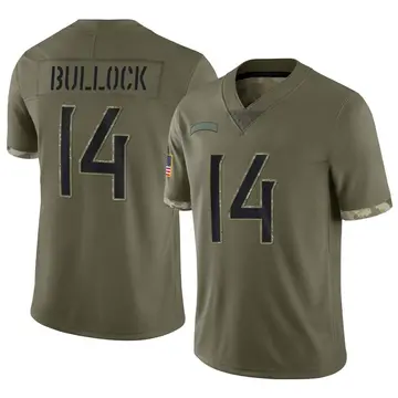 Nike Randy Bullock Men's Limited Tennessee Titans Olive 2022 Salute To Service Jersey