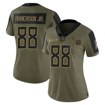 Nike Reggie Roberson Jr. Women's Limited Tennessee Titans Olive 2021 Salute To Service Jersey