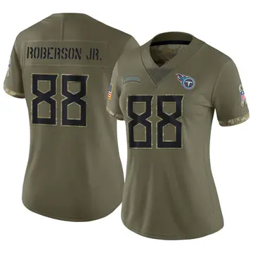 Nike Reggie Roberson Jr. Women's Limited Tennessee Titans Olive 2022 Salute To Service Jersey