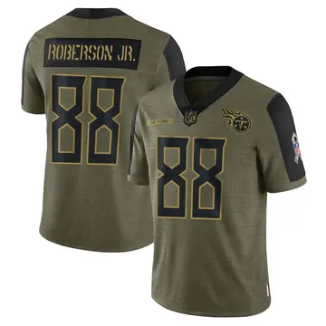 Nike Reggie Roberson Jr. Youth Limited Tennessee Titans Olive 2021 Salute To Service Jersey