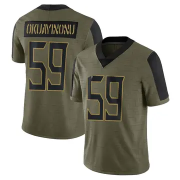 Nike Sam Okuayinonu Youth Limited Tennessee Titans Olive 2021 Salute To Service Jersey