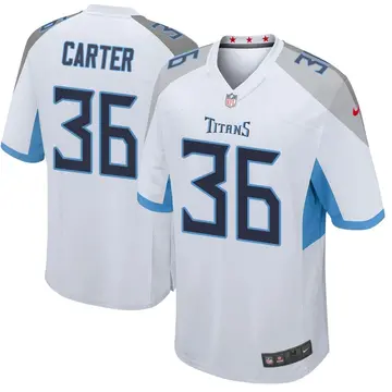 Nike Shyheim Carter Men's Game Tennessee Titans White Jersey