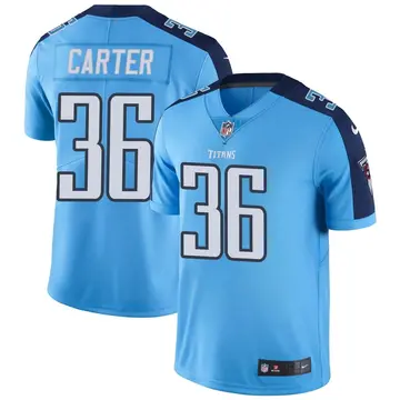 Nike Shyheim Carter Men's Limited Tennessee Titans Light Blue Color Rush Jersey