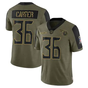 Nike Shyheim Carter Men's Limited Tennessee Titans Olive 2021 Salute To Service Jersey