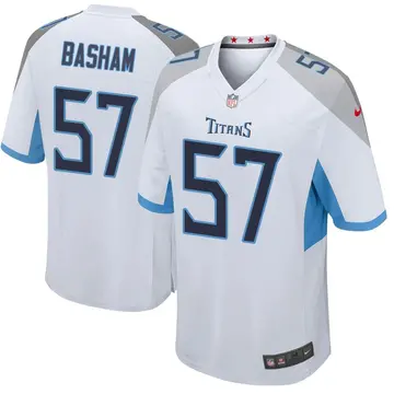 Nike Tarell Basham Men's Game Tennessee Titans White Jersey