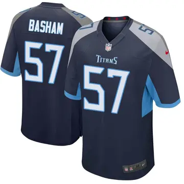 Nike Tarell Basham Youth Game Tennessee Titans Navy Jersey