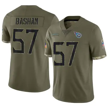 Nike Tarell Basham Youth Limited Tennessee Titans Olive 2022 Salute To Service Jersey