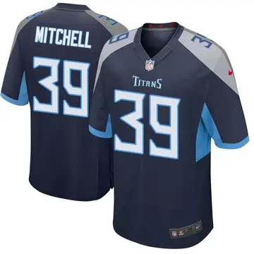 Nike Terrance Mitchell Youth Game Tennessee Titans Navy Jersey