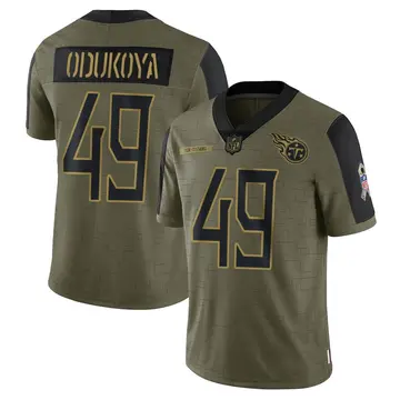 Nike Thomas Odukoya Men's Limited Tennessee Titans Olive 2021 Salute To Service Jersey