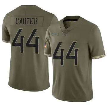 Nike Tory Carter Men's Limited Tennessee Titans Olive 2022 Salute To Service Jersey