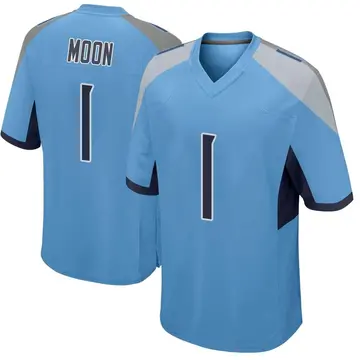Nike Warren Moon Men's Game Tennessee Titans Light Blue Jersey